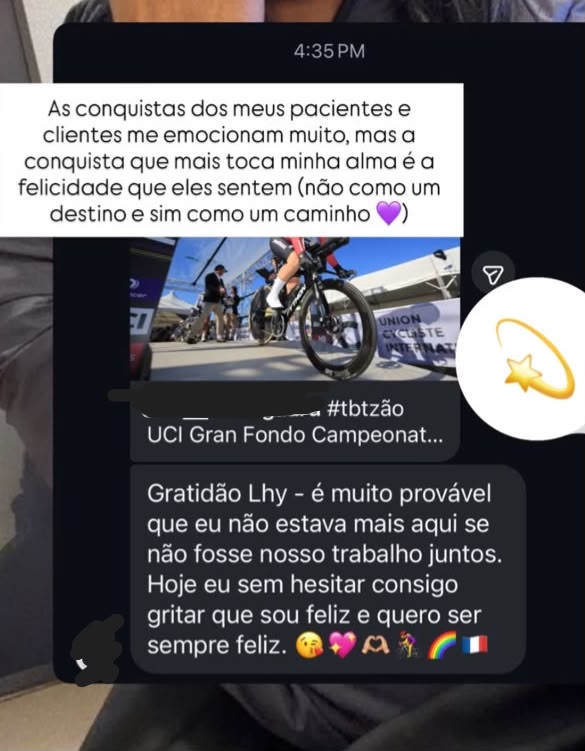 Depoimento de gratidão sobre trabalho terapêutico com Lhyo