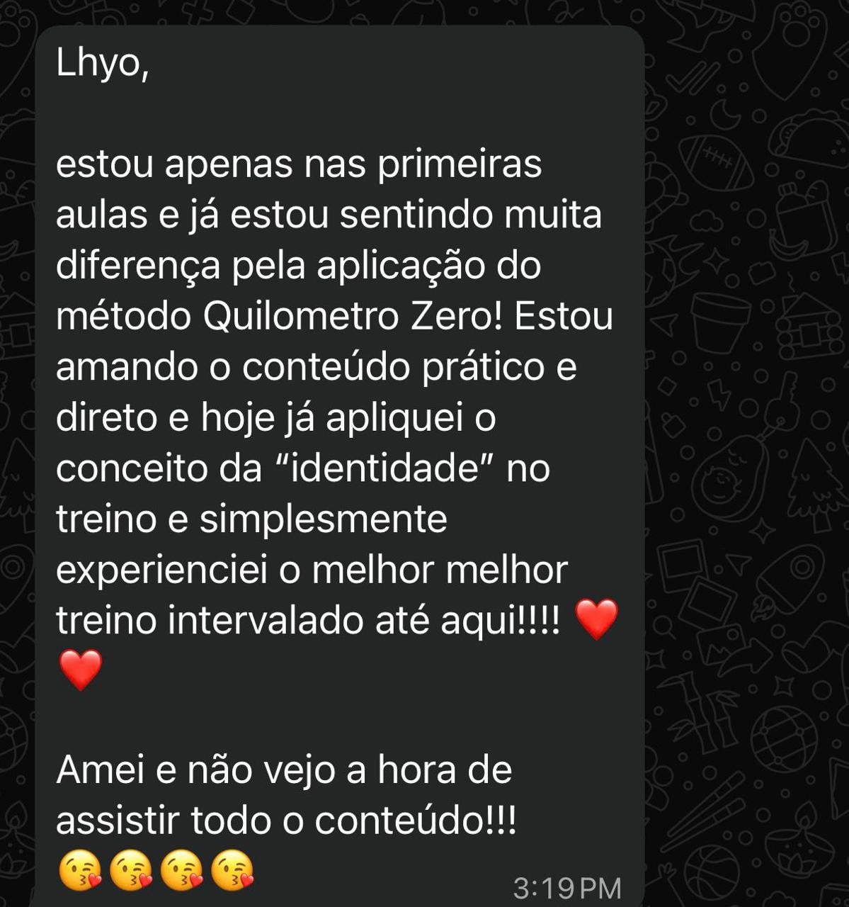 Depoimento 1 de aluna do Quilômetro Zero